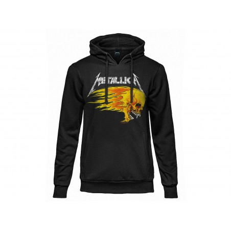 FELPA HOODIE METALLICA PUSHEAD FLAMING SKULL