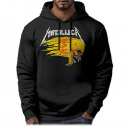 FELPA HOODIE METALLICA PUSHEAD FLAMING SKULL