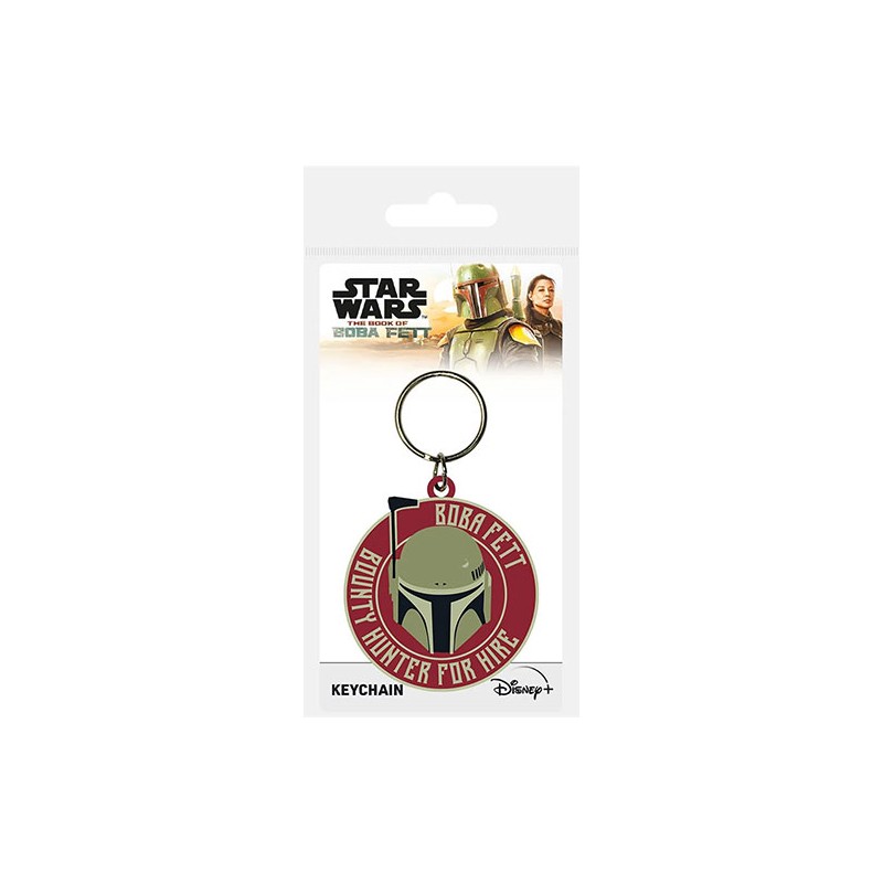 PYRAMID INTERNATIONAL STAR WARS THE BOOK OF BOBA FETT BOUNTY HUNTER FOR HIRE KEYCHAIN KEYRING