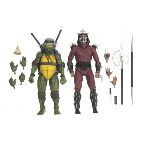 TEENAGE MUTANT NINJA TURTLES 1990 LEONARDO VS SHREDDER ACTION FIGURE