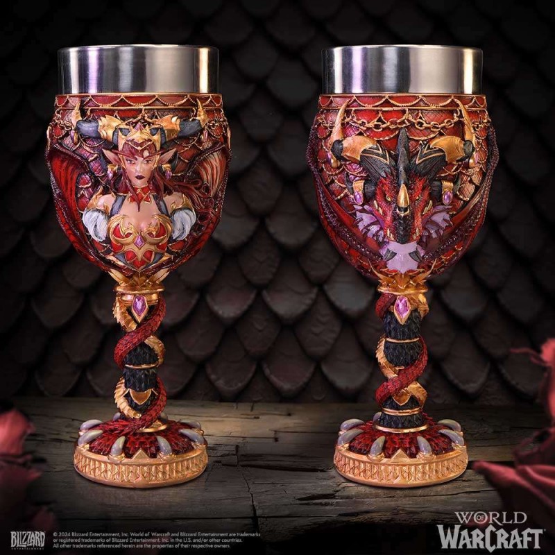 NEMESIS NOW WORLD OF WARCRAFT ALEXSTRASZA GOBLET RESIN