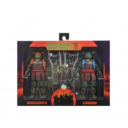 TEENAGE MUTANT NINJA TURTLES 3 LEONARDO & MICHELANGELO 2-PACK ACTION FIGURE NECA