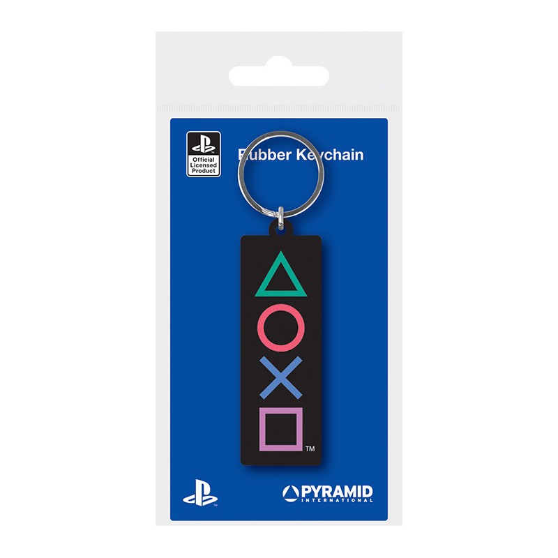 PYRAMID INTERNATIONAL PLAYSTATION SHAPES RUBBER KEYCHAIN