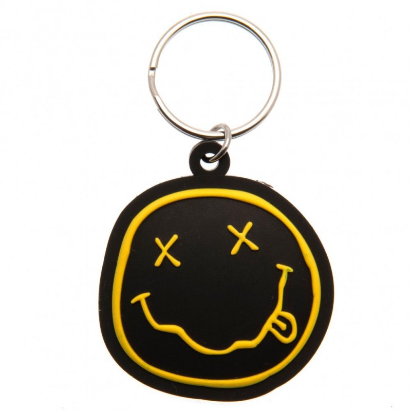 PYRAMID INTERNATIONAL NIRVANA SMILEY RUBBER KEYCHAIN