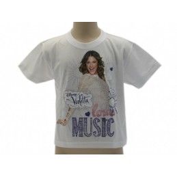 MAGLIA T SHIRT DISNEY VIOLETTA LOVE MUSIC BIANCA