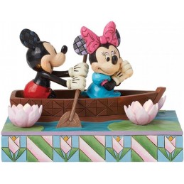 ENESCO MICKEY AND MINNIE MOUSE IN ROWBOAT STATUE LIGHT UP FIGURE