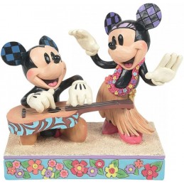 ENESCO MICKEY AND MINNIE MOUSE HAWAII STATUE FIGURE