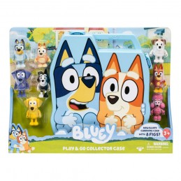 MOOSE TOYS BLUEY PLAY AND GO COLLECTOR CASE WITH 8 ACTION FIGURES