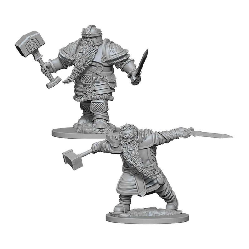 DUNGEONS AND DRAGONS NOLZUR'S DWARF FIGHTER 2X MINIATURE WIZKIDS