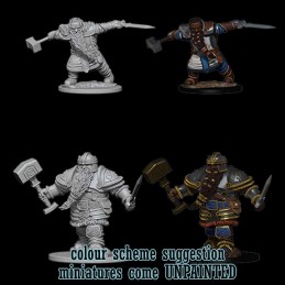 DUNGEONS AND DRAGONS NOLZUR'S DWARF FIGHTER 2X MINIATURE WIZKIDS