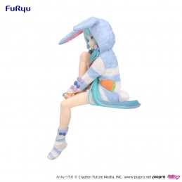 HATSUNE MIKU RABBIT EAR HOOD PAJAMA BLUE NOODLE STOPPER FIGURE STATUA FURYU