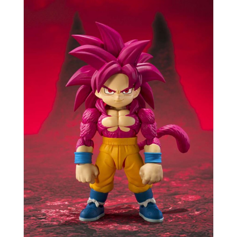 BANDAI DRAGON BALL DAIMA SUPER SAIYAN 4 GOKU MINI S.H. FIGUARTS PVC ACTION FIGURE