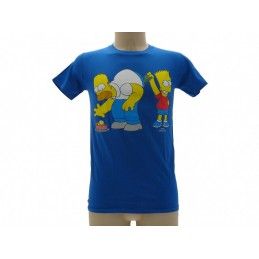 MAGLIA T SHIRT THE SIMPSONS SOLDI HOMER BART BLU ROYAL