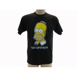 MAGLIA T SHIRT THE SIMPSONS HOMER NO OPINION NERA