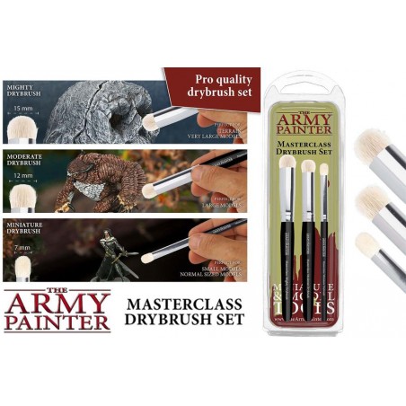 MASTERCLASS DRYBRUSH SET 3X PENNELLI