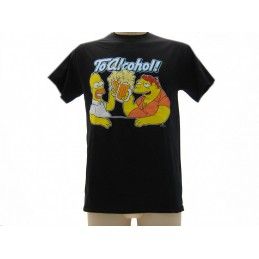 MAGLIA T SHIRT THE SIMPSONS HOMER BARNEY ALCOHOL NERA