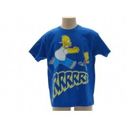 MAGLIA T SHIRT THE SIMPSONS HOMER BART GRRRR BLU ROYAL