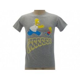 MAGLIA T SHIRT THE SIMPSONS HOMER BART GRRRR GRIGIA