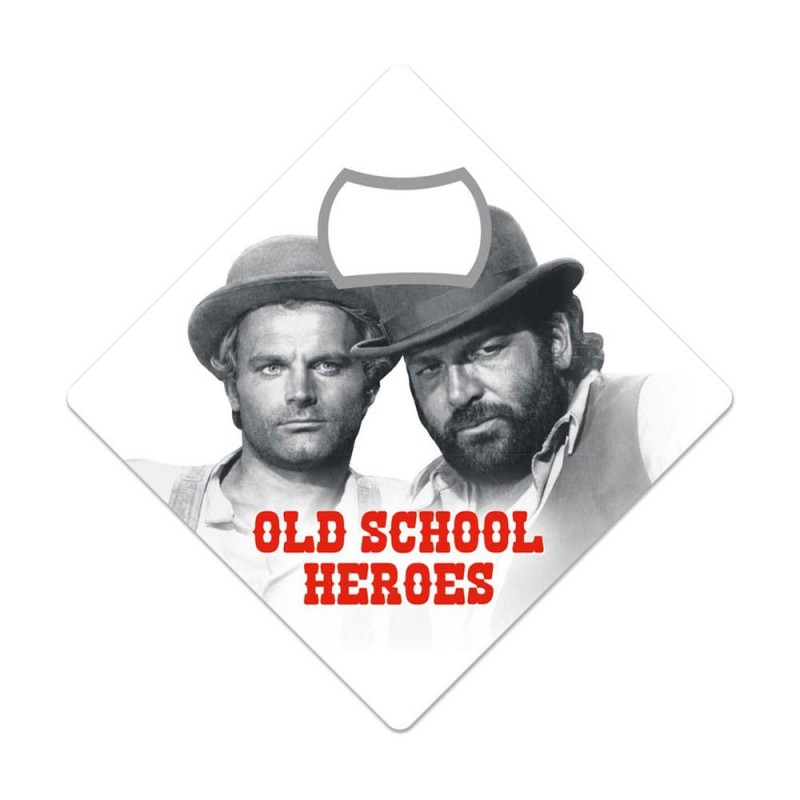 BUD SPENCER AND TERENCE HILL OLD SCHOOL HEROES APRIBOTTIGLIE MAGNETE  Blechwaren Fabrik Braunschweig