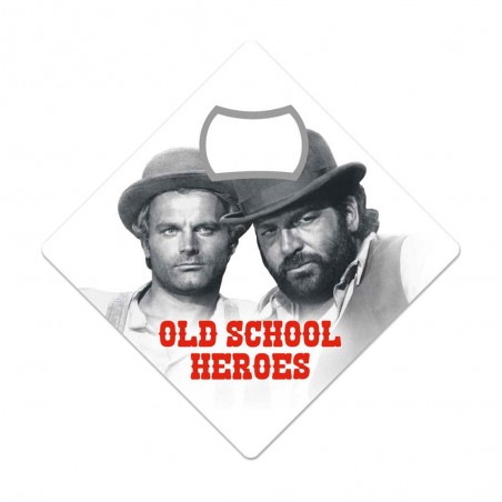 BUD SPENCER AND TERENCE HILL OLD SCHOOL HEROES BOTTLE OPENER FRIDGE MAGNET