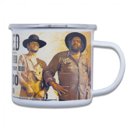 BUD SPENCER AND TERENCE HILL WANTED ENAMEL METAL MUG 500ML