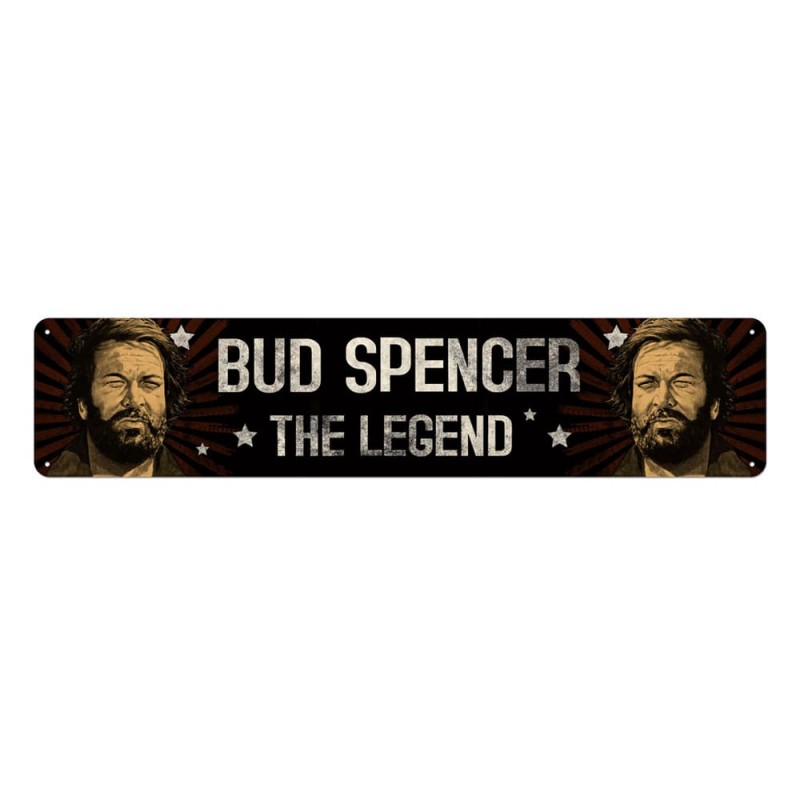 Blechwaren Fabrik Braunschweig BUD SPENCER THE LEGEND METAL TIN SIGN 46X10CM