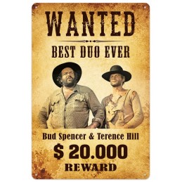 Blechwaren Fabrik Braunschweig BUD SPENCER AND TERENCE HILL WANTED METAL TIN SIGN 30X20CM