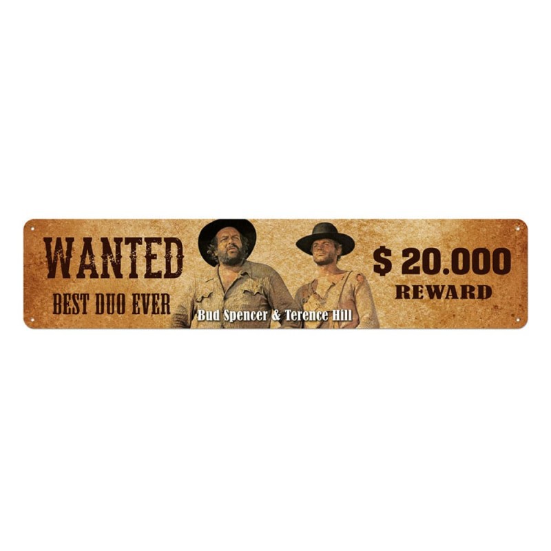 Blechwaren Fabrik Braunschweig BUD SPENCER AND TERENCE HILL WANTED METAL TIN SIGN 46X10CM