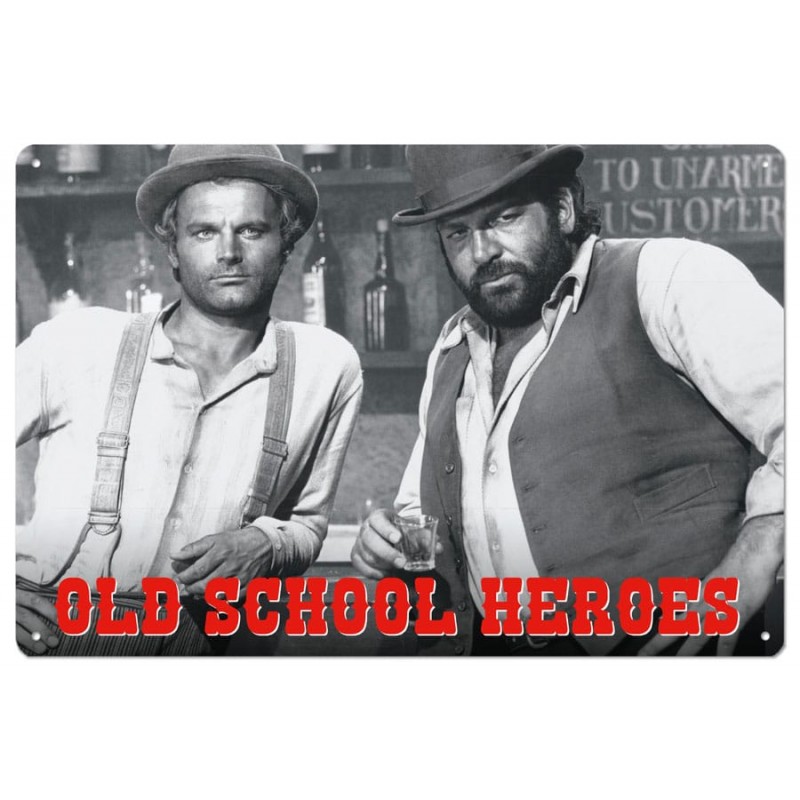 Blechwaren Fabrik Braunschweig BUD SPENCER AND TERENCE HILL OLD SCHOOL HEROES METAL TIN SIGN 30X20CM