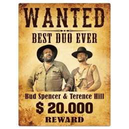 Blechwaren Fabrik Braunschweig BUD SPENCER AND TERENCE HILL WANTED METAL TIN SIGN 30X40CM