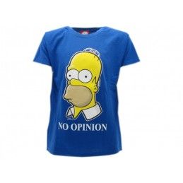 MAGLIA T SHIRT THE SIMPSONS HOMER NO OPINION BLU ROYAL