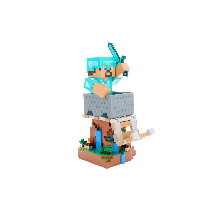 MINECRAFT CABLE GUY STEVE IN DIAMOND ARMOR STATUA 21CM FIGURE EXQUISITE GAMING