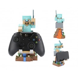 MINECRAFT CABLE GUY STEVE IN DIAMOND ARMOR STATUA 21CM FIGURE EXQUISITE GAMING