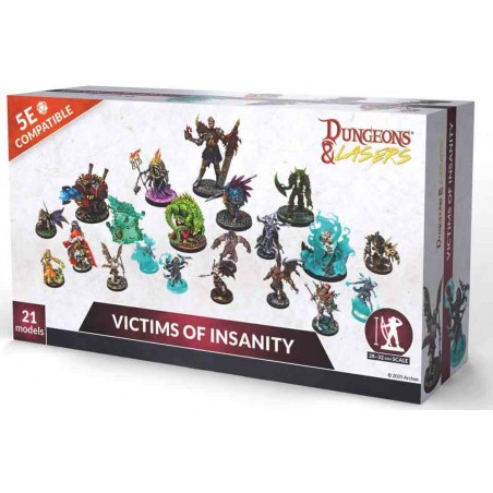 DUNGEONS AND LASERS VICTIMS OF INSANITY 21X SET MODELS MINIATURES FIGURES