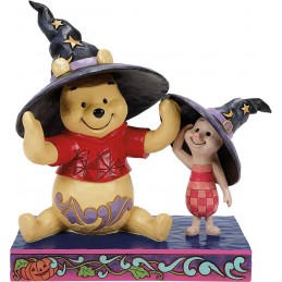 WINNIE THE POOH E PIMPI CON CAPPELLO DA STREGA STATUA FIGURE ENESCO