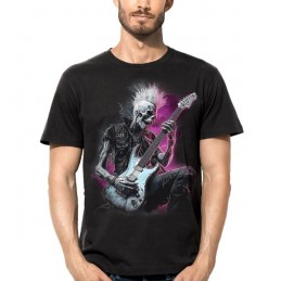 MAGLIA T SHIRT DARK EMBER SCHELETRO PUNK CHITARRISTA