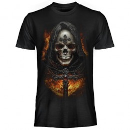 MAGLIA T SHIRT DARK EMBER TESCHIO CROCE