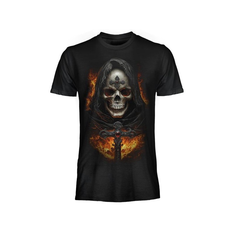 MAGLIA T SHIRT DARK EMBER TESCHIO CROCE MAGLIA T SHIRT DARK EMBER TESCHIO CROCE