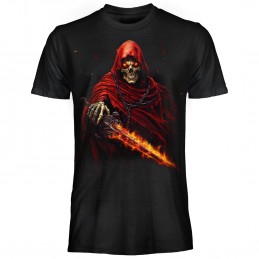 MAGLIA T SHIRT DARK EMBER SCHELETRO SPADA INFUOCATA