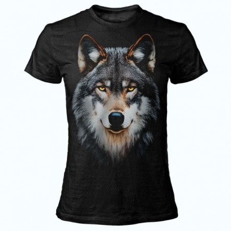 T SHIRT LADY DARK EMBER WOLF HEAD