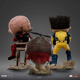 DEADPOOL & WOLVERINE UNMASKED SET MINICO FIGURE STATUA IRON STUDIOS