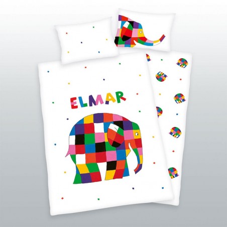 ELMAR THE ELEFANT DUVET COVER AND PILLOWCASE SET