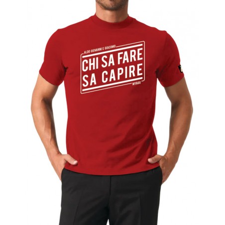 CHI SA FARE SA CAPIRE T-SHIRT ROSSA TAGLIA L