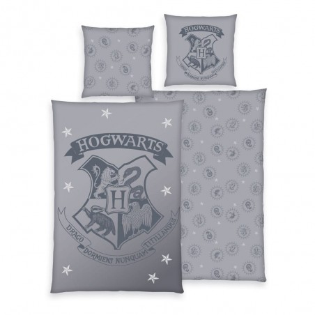 HARRY POTTER HOGWARTS LOGO DUVET COVER AND PILLOWCASE SET