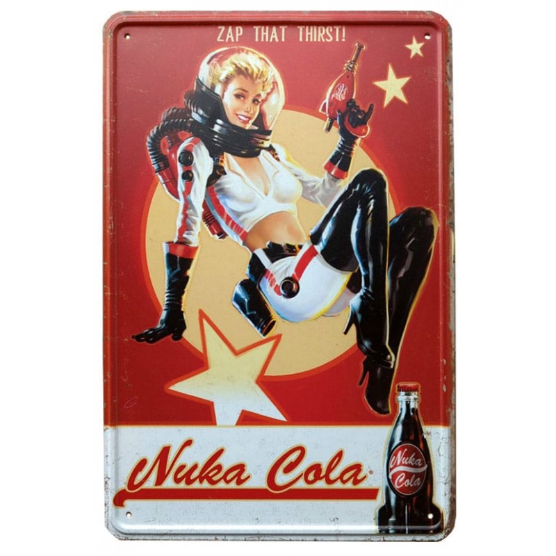 DEVPLUS FALLOUT NUKA COLA ZAP THAT THIRST GIRL TIN SIGN 21X30CM DEVPLUS FALLOUT NUKA COLA ZAP THAT THIRST GIRL TIN SIGN 21X30CM