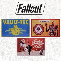 FALLOUT BRANDS SET 3X TARGHE IN LATTA 18X28CM FANATTIK