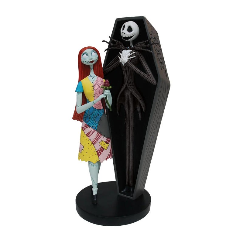 THE NIGHTMARE BEFORE CHRISTMAS JACK AND SALLY COFFIN STATUA FIGURE ENESCO THE NIGHTMARE BEFORE CHRISTMAS JACK AND SALLY COFFIN STATUA FIGURE ENESCO