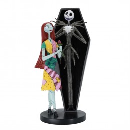 THE NIGHTMARE BEFORE CHRISTMAS JACK AND SALLY COFFIN STATUA FIGURE ENESCO