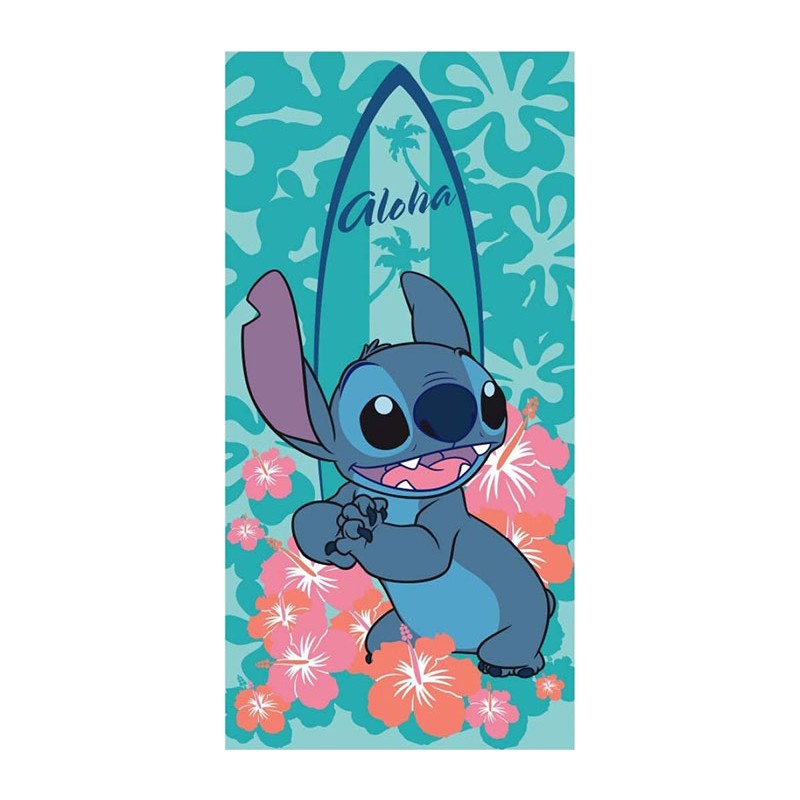 DISNEY STITCH ALOHA FLOWERS TELO ASCIUGAMANO 140X70CM AYMAX DISNEY STITCH ALOHA FLOWERS TELO ASCIUGAMANO 140X70CM AYMAX