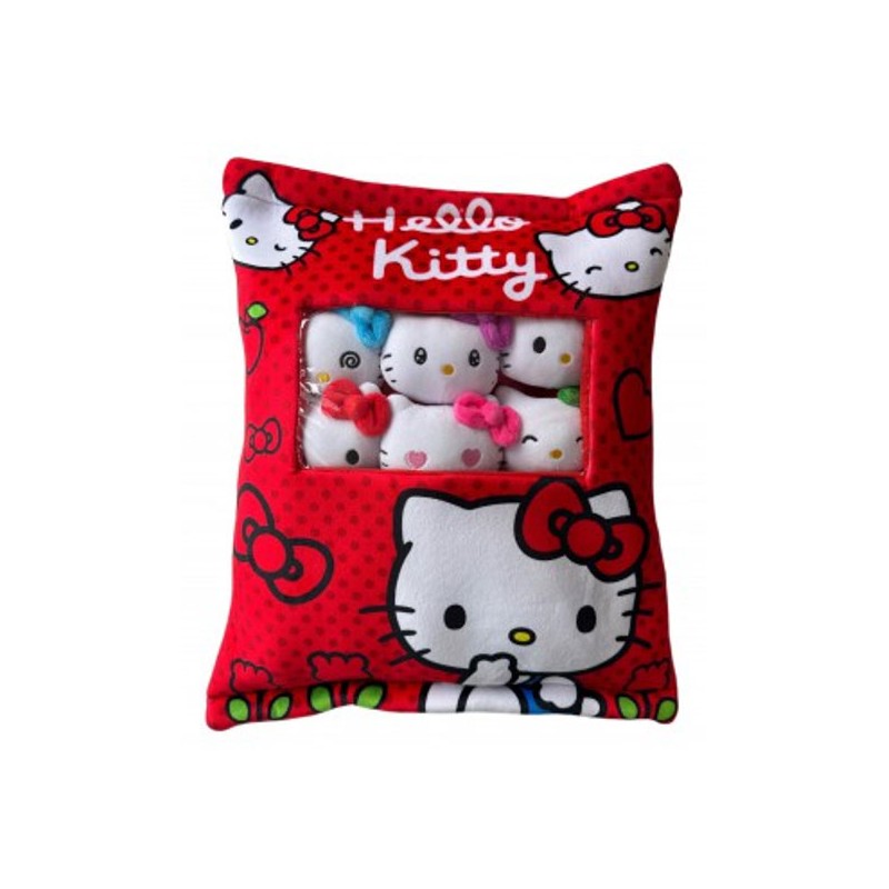HELLO KITTY CUSCINO CON 6X MINI PELUCHE 30X38CM LYO